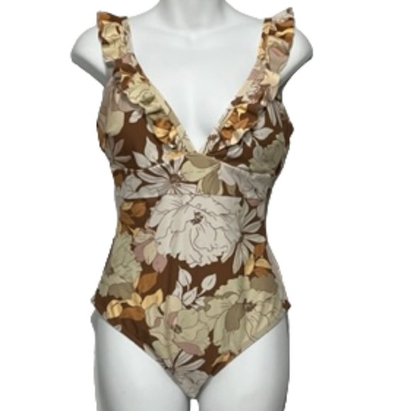 Cupshe Other - CUPSHE Floral One-Piece Swimsuit In Muted Colors Size M NWT